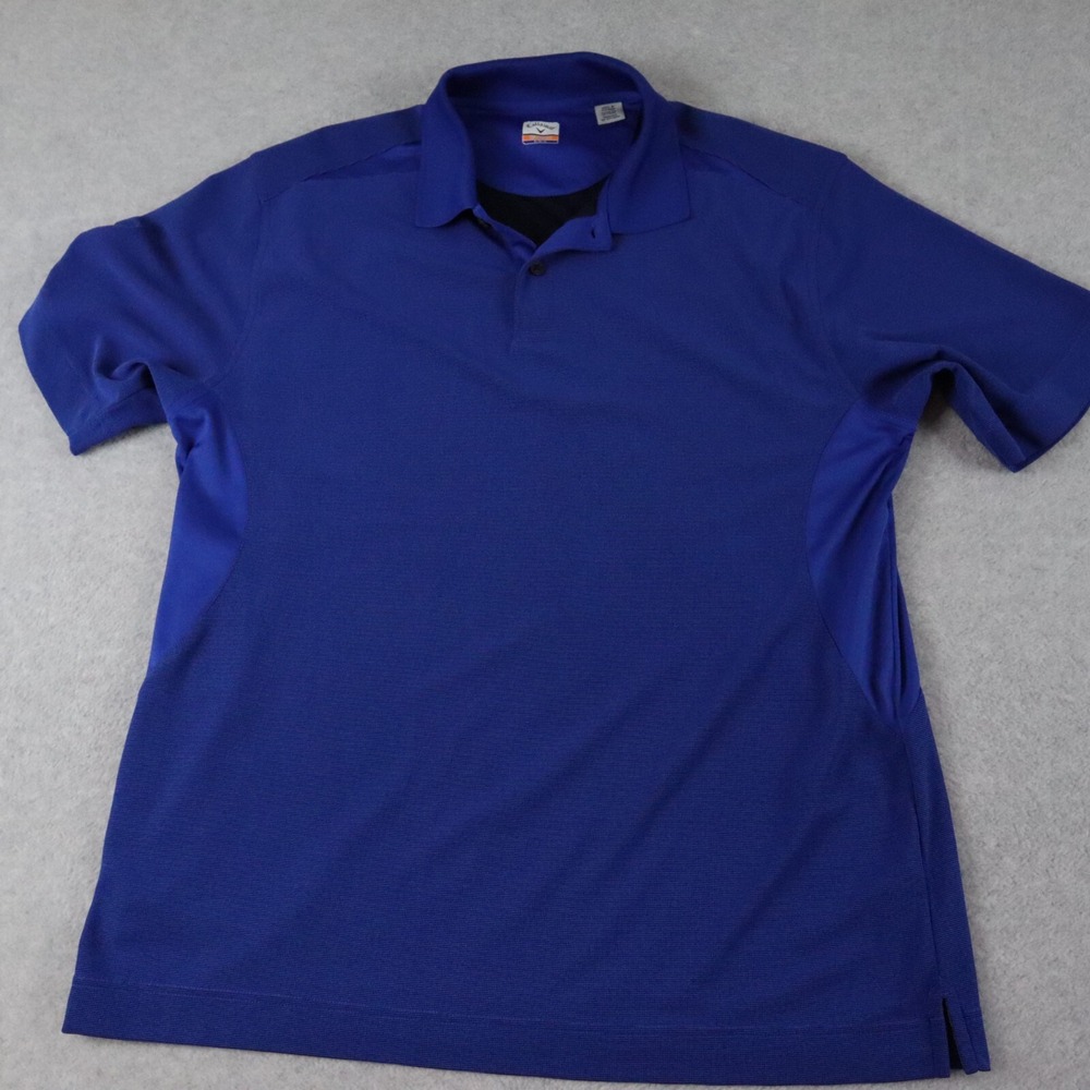 Callaway Polo Shirt Mens XL C-Tech Performance Golf Blue Short Sleeve